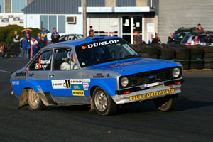 McRae thrills the crowd on the tarmac street stage.