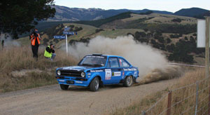 Derek Ayson won his second Otago Classic Rally in his Escort.