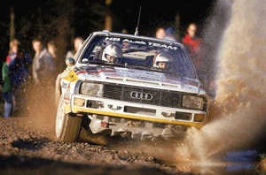 Mouton competing in the Rally of New Zealand.