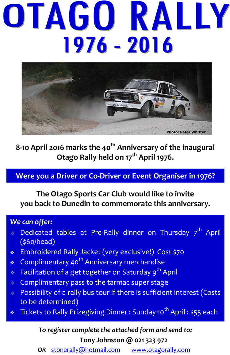 Otago Rally 40th Anniversary